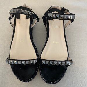 Christian Louboutin Black platform wedge sandal,  Size 37